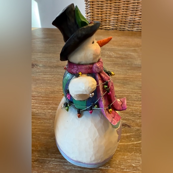 JIM SHORE ‘LIGHT UP THE HOLIDAYS’ SNOWMAN CHRISTMAS FIGURINE - Picture 6 of 7